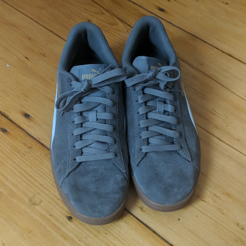 Gray PUMA Suede Sneakers